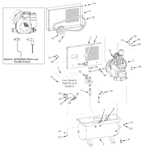 Air-Compressor Parts Diagram and Parts List for CE700200AJ  Campbell Hausfeld Compressor